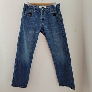Abercrombie & Fitch Jeans Women's 10 Blue Mid Rise Button Fly Straight Distr
